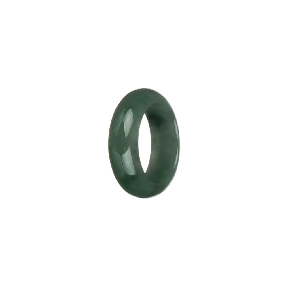 Genuine Green with Apple Green Pattern Burmese Jade Ring  - US 7.5