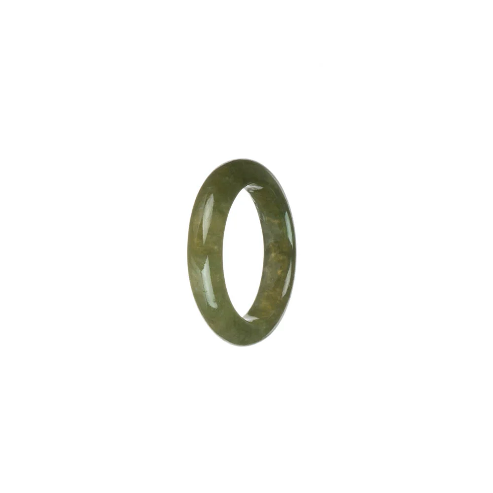 Real Green with Apple Green Spots Burmese Jade Band - US 8 - Image 2
