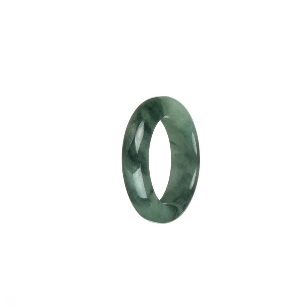 Genuine Green with Deep Green Pattern Burma Jade Band - US 9.5 - Image 2