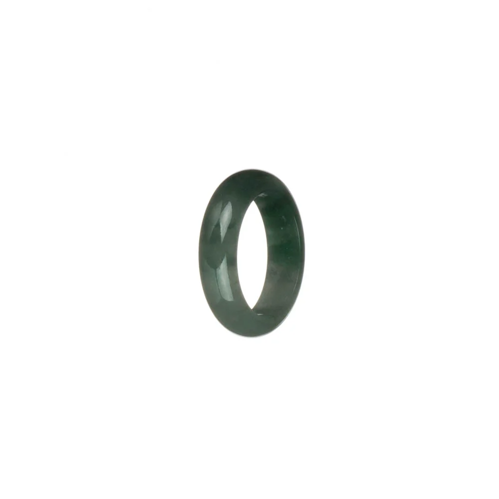Certified Green with Imperial Green Pattern Jade Ring  - US 5.75