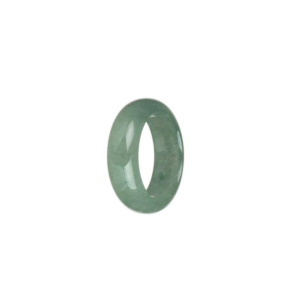 Real Green with Imperial Green Patterns Burma Jade Ring - US 8.5