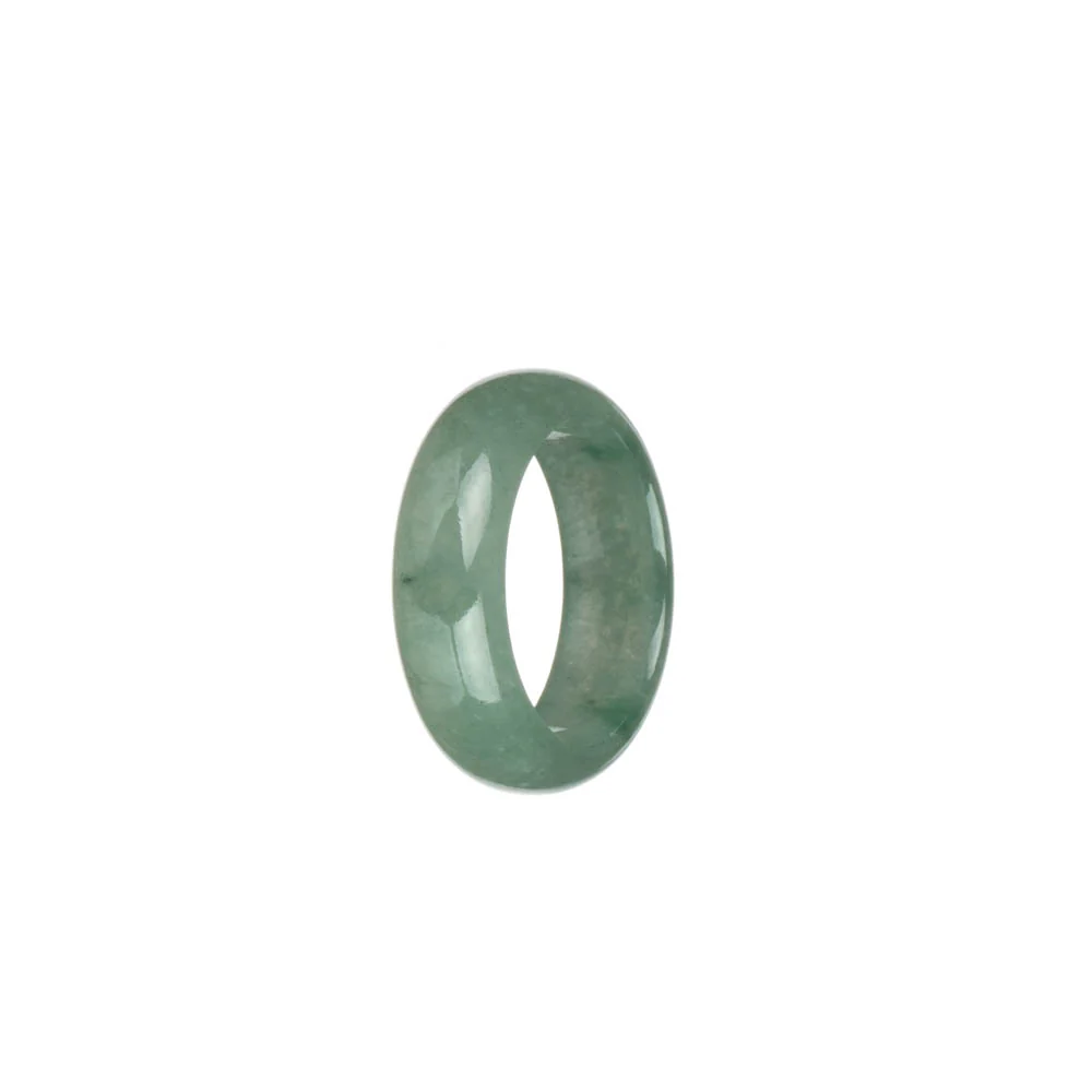 Real Green with Imperial Green Patterns Burma Jade Ring - US 8.5 - Image 2