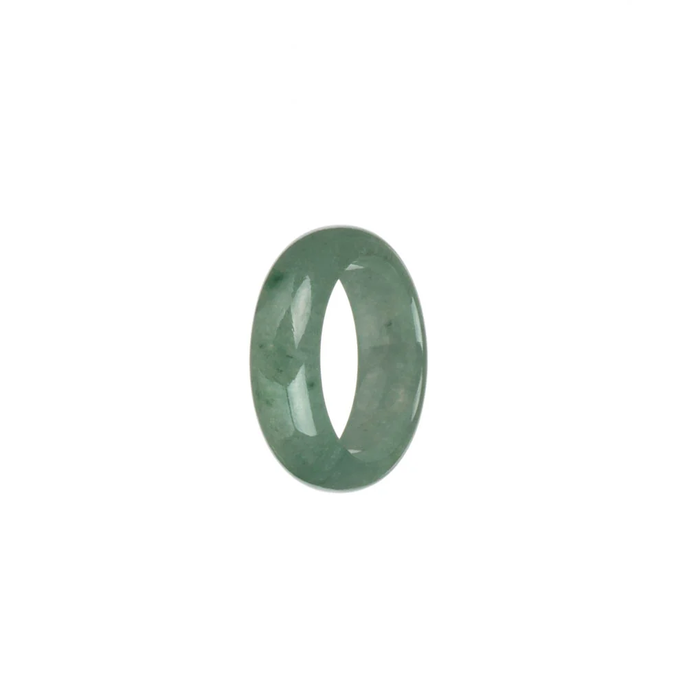 Real Green with Imperial Green Patterns Burma Jade Ring - US 8.5 - Image 3