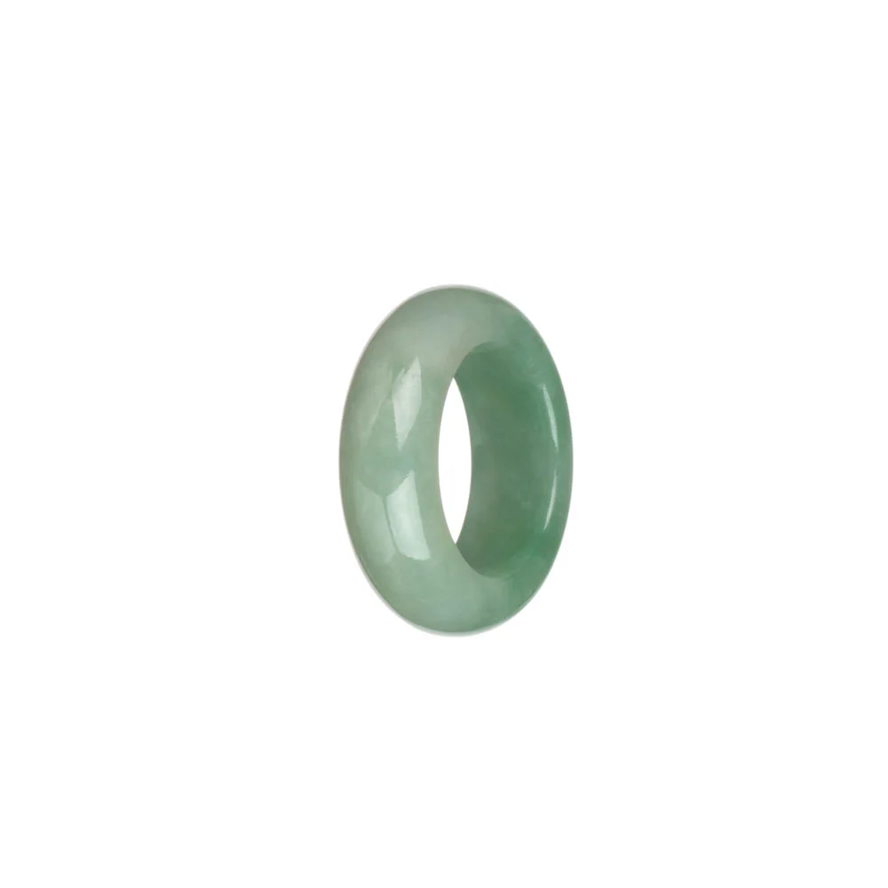 Genuine Green with Pale Green Jadeite Jade Band - US 6.75 - Image 2
