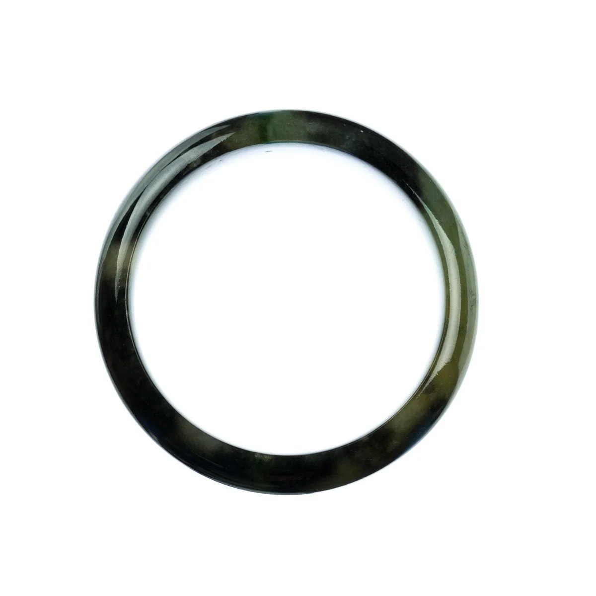 Authentic Grade A Green Yellow Jadeite Bangle Bracelet - 58mm Half Moon - Image 4
