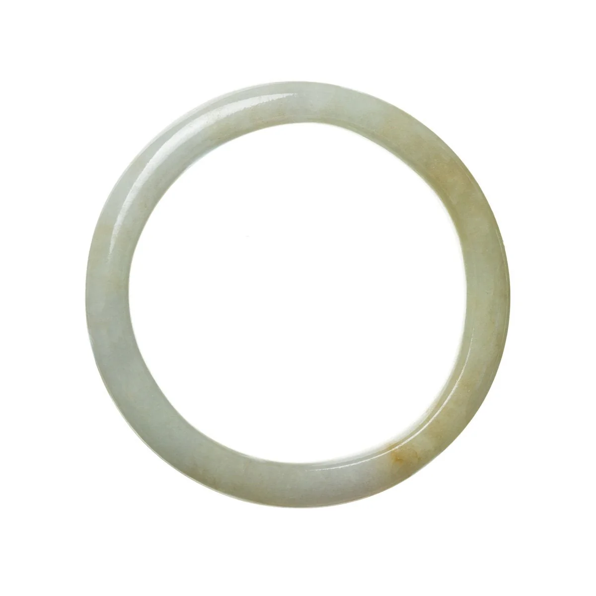 Certified Type A Grey Jadeite Bangle Bracelet - 57mm Semi Round - Image 2