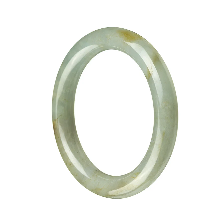 Genuine Untreated Grey Green Traditional Jade Bracelet - 53mm Round