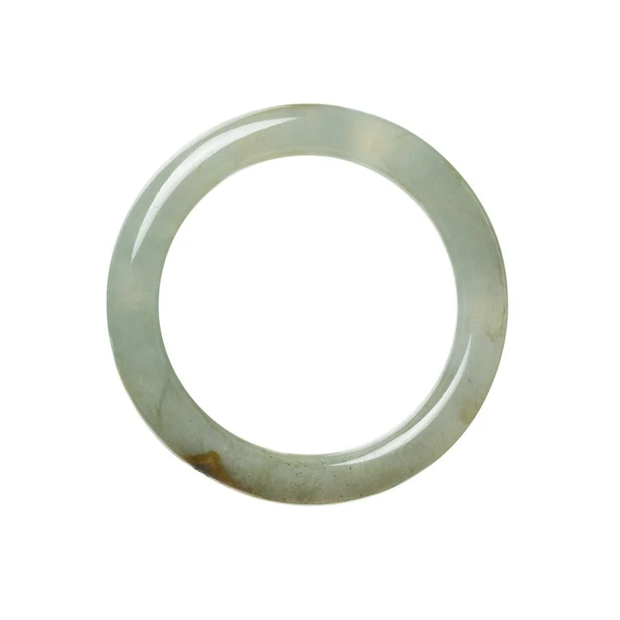 Genuine Untreated Grey Green Traditional Jade Bracelet - 53mm Round - Image 2