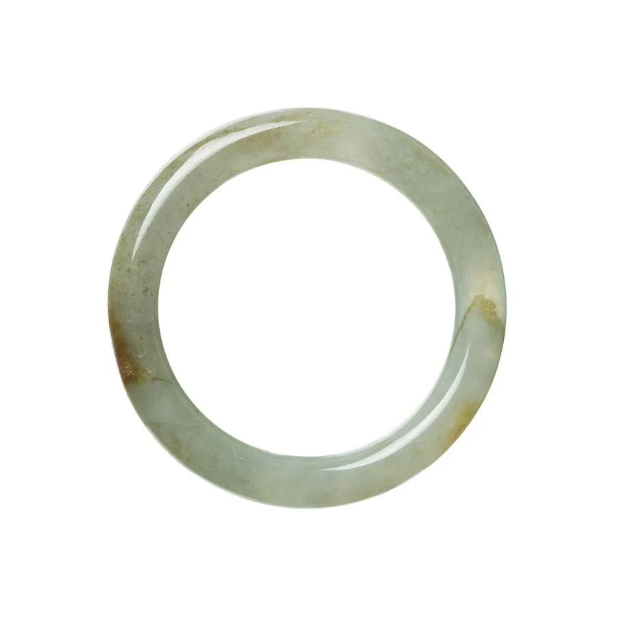 Genuine Untreated Grey Green Traditional Jade Bracelet - 53mm Round - Image 3