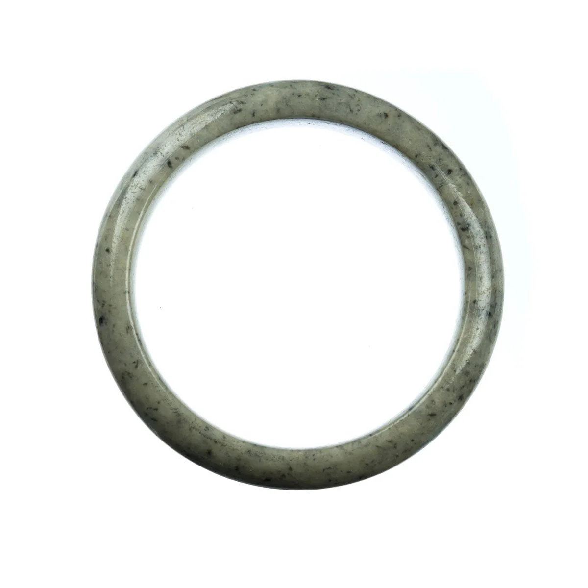 Genuine Grade A Grey Green Burmese Jade Bangle Bracelet - 63mm Half Moon - Image 4