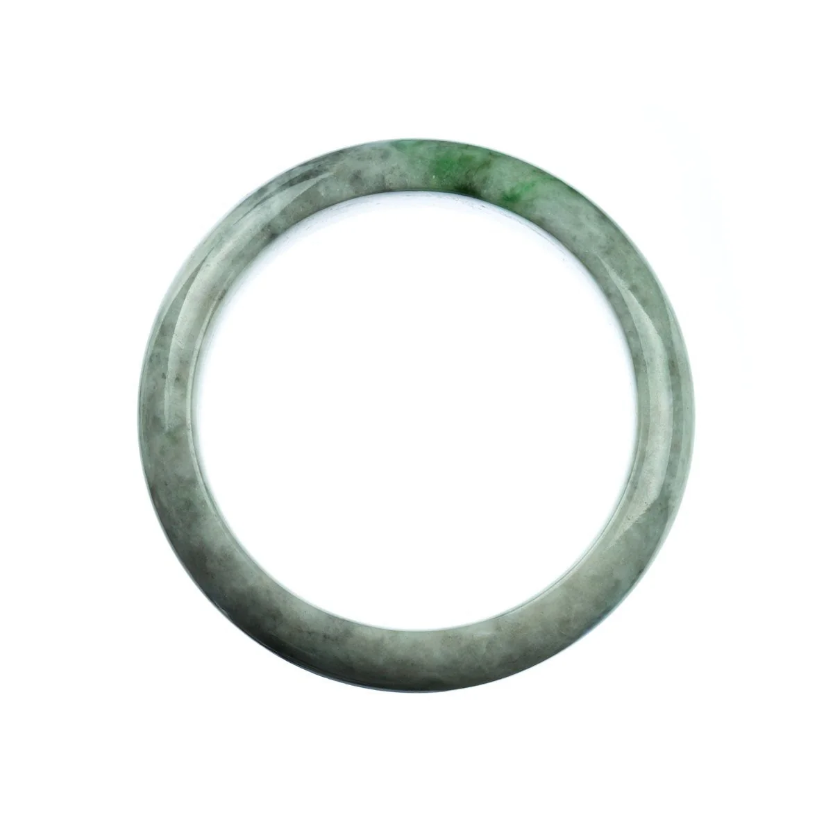 Real Grade A Grey Jade Bangle Bracelet - 58mm Half Moon - Image 5