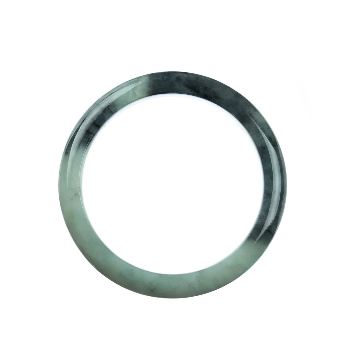 Genuine Grade A Grey Jade Bracelet - 58mm Semi Round - Image 3