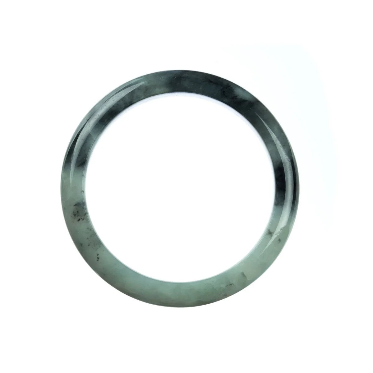 Genuine Grade A Grey Jade Bracelet - 58mm Semi Round - Image 4