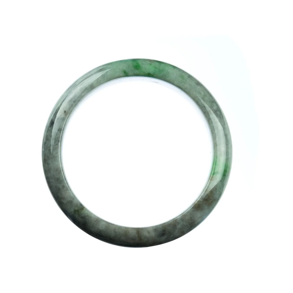 Genuine Type A Grey Burma Jade Bangle Bracelet - 63mm Half Moon - Image 4