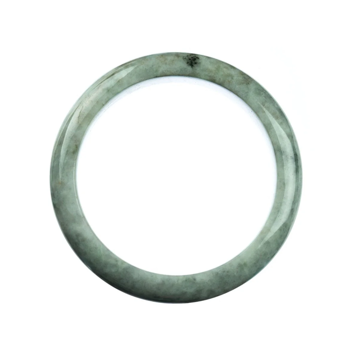 Genuine Grade A Grey Burma Jade Bracelet - 62mm Half Moon - Image 4
