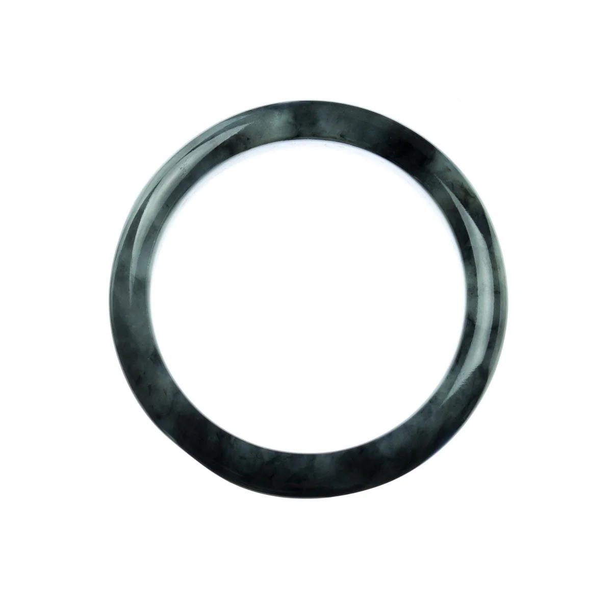 Authentic Grade A Grey Jadeite Jade Bracelet - 58mm Half Moon - Image 4