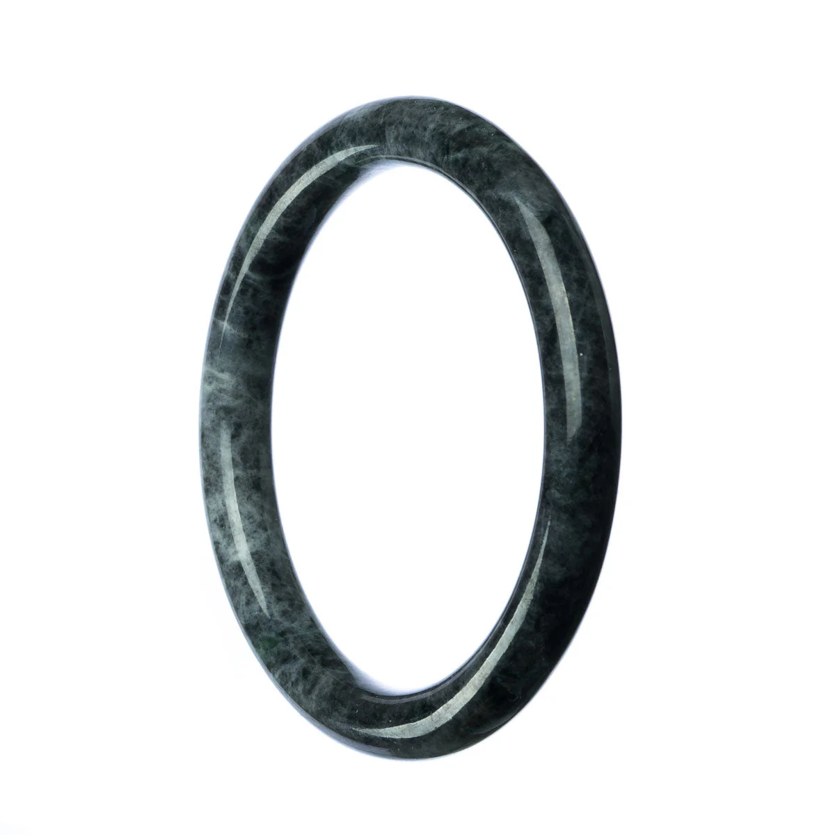 Genuine Untreated Grey Jadeite Bracelet - 58mm Round