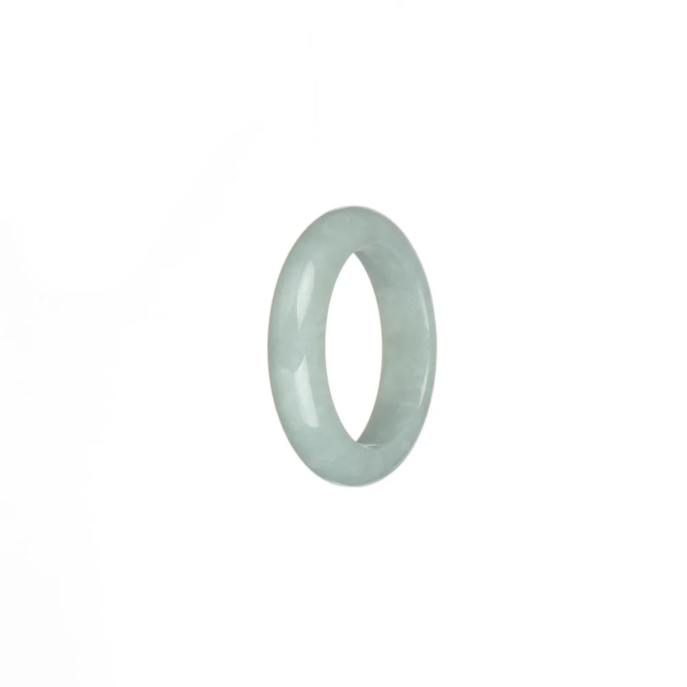 Authentic Greyish White Burmese Jade Band - US 9.5 - Image 3