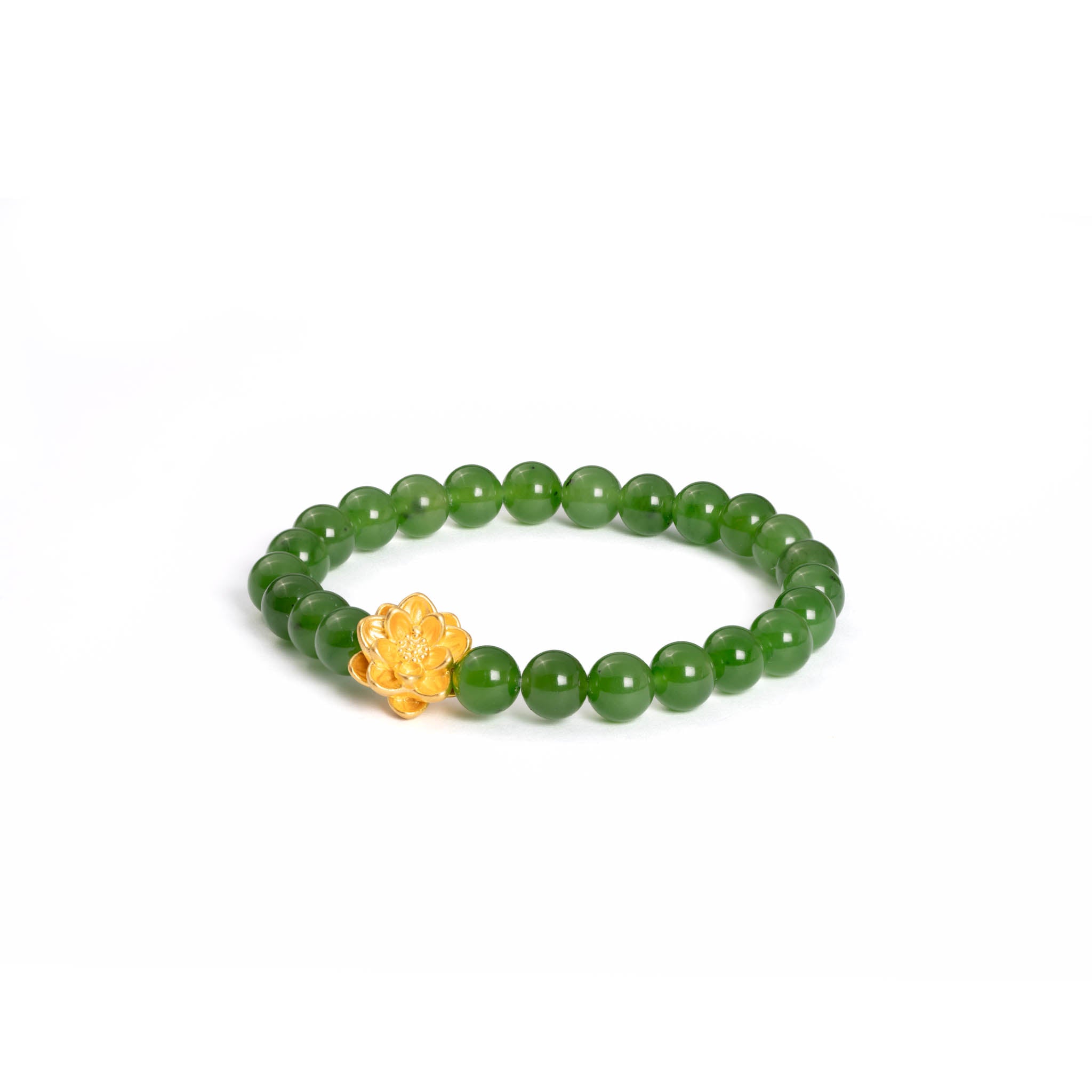 Jade Lotus Bracelet with 24K Pure Gold