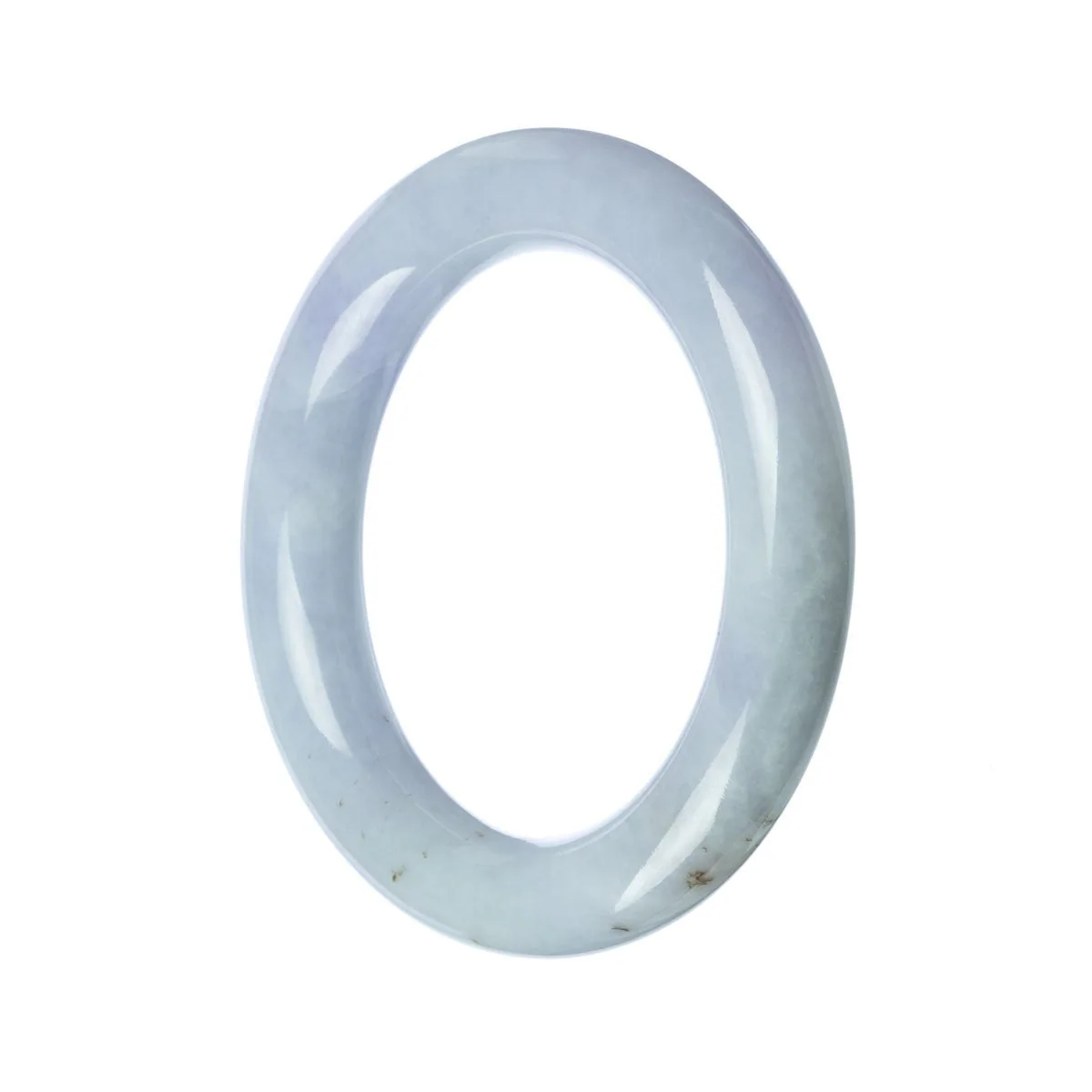 Genuine Grade A Lavender Jade Bangle - 57mm Round - Image 2