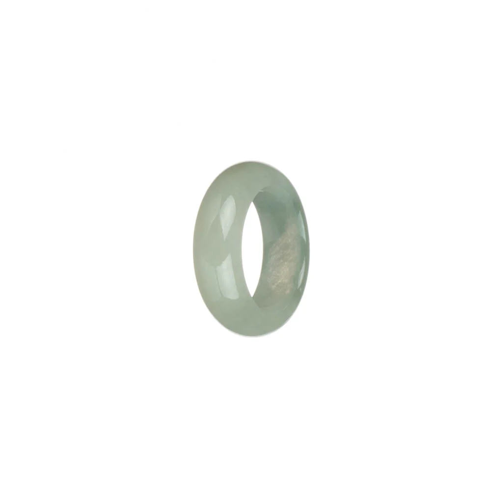 Genuine Light Green and White Jade Ring - US 5.75