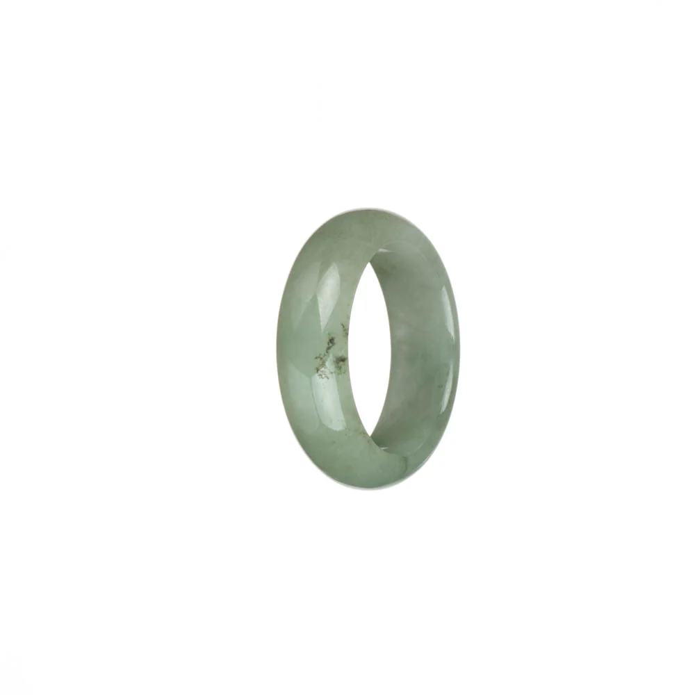 Certified Light Green and White with Apple Green Patch Burma Jade Band - US 9.5 - Image 3