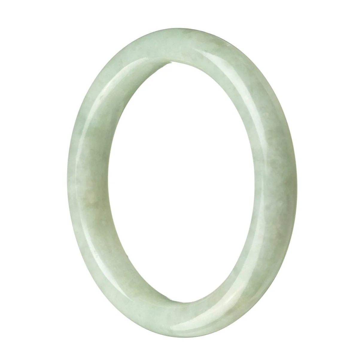 Genuine Grade A Light Green Jadeite Bracelet - 63mm Round