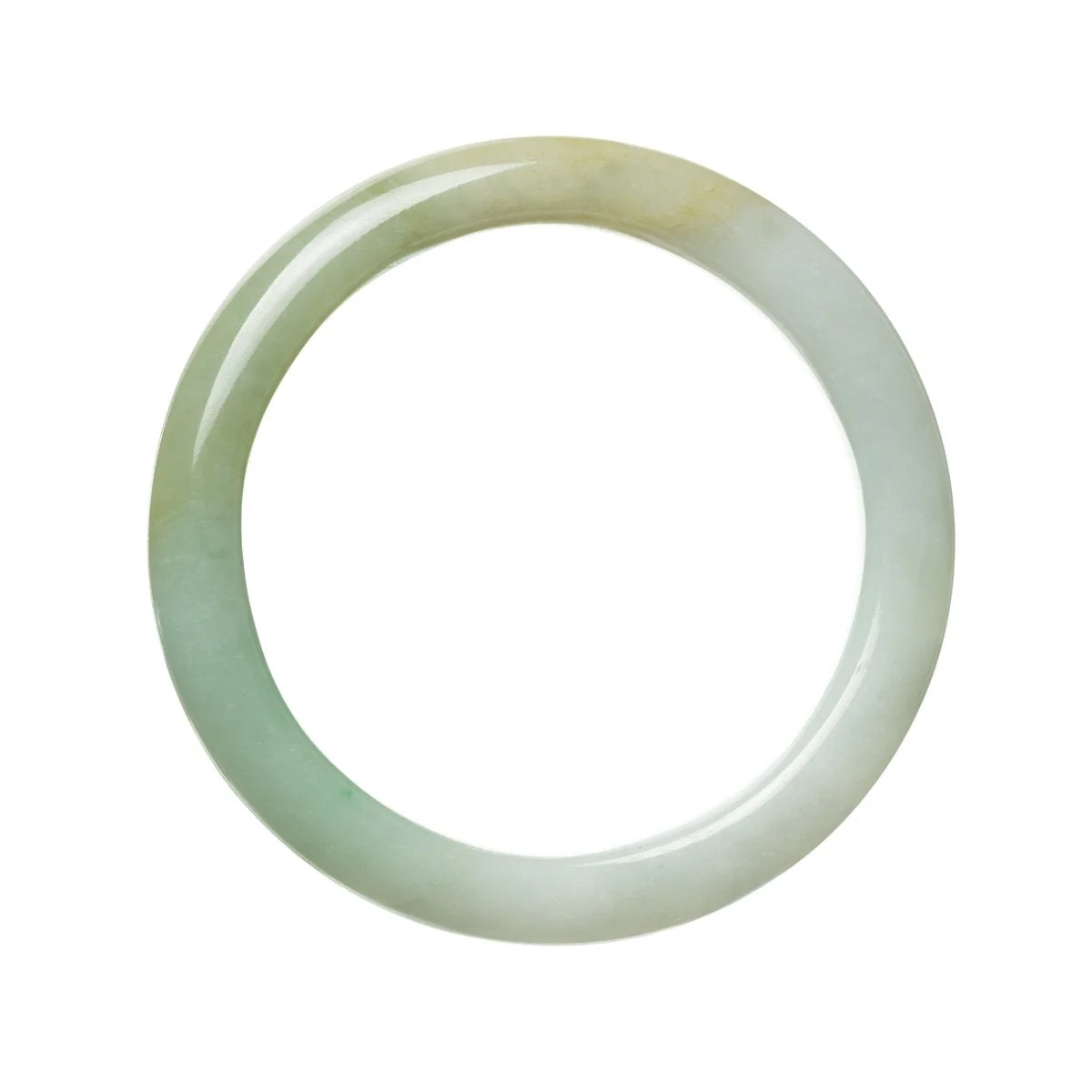 Genuine Grade A Light Green Jadeite Bracelet - 63mm Round - Image 3