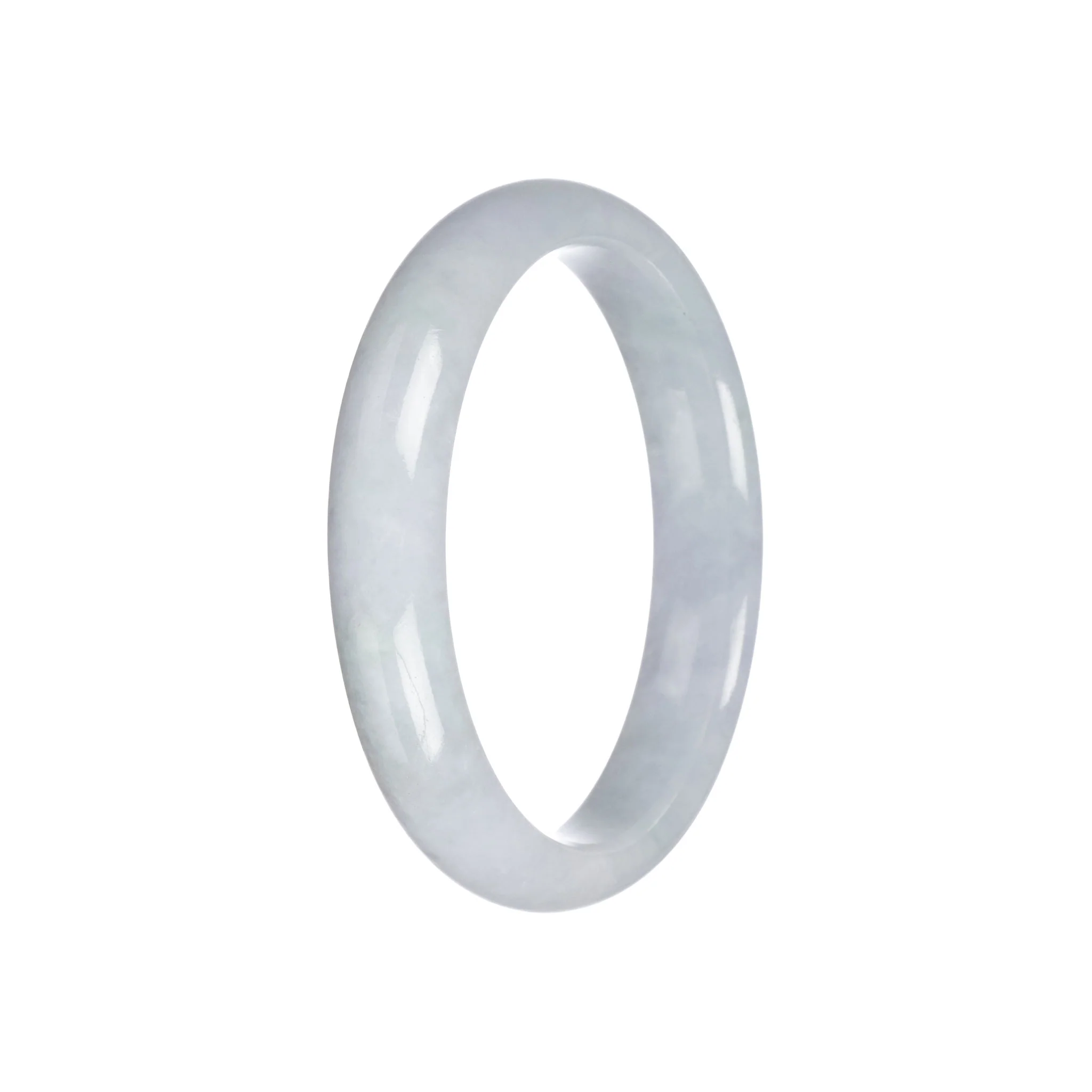 Real Grade A Greyish Lavender Jadeite Jade Bracelet - 56mm Half Moon - Image 2