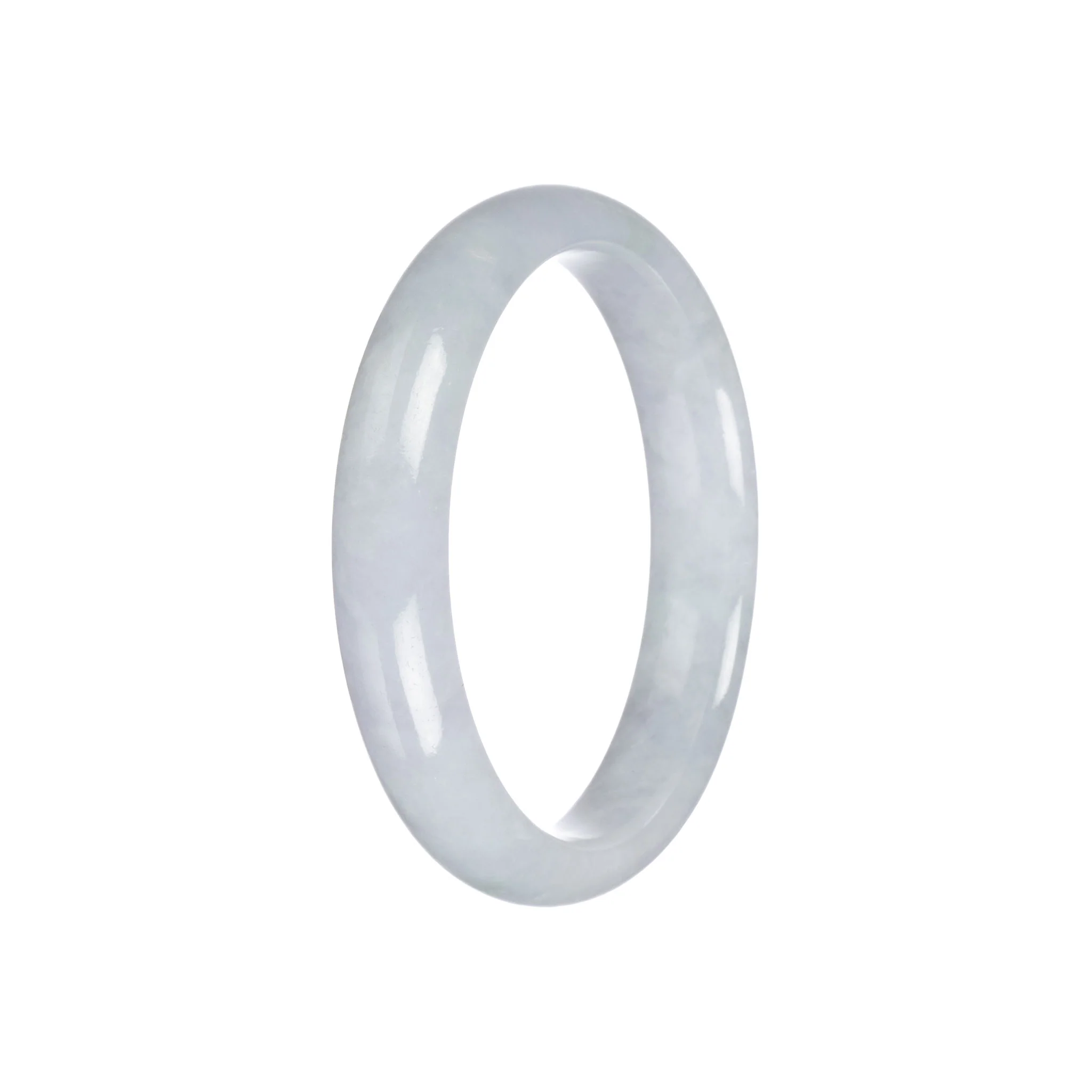 Real Grade A Greyish Lavender Jadeite Jade Bracelet - 56mm Half Moon - Image 3