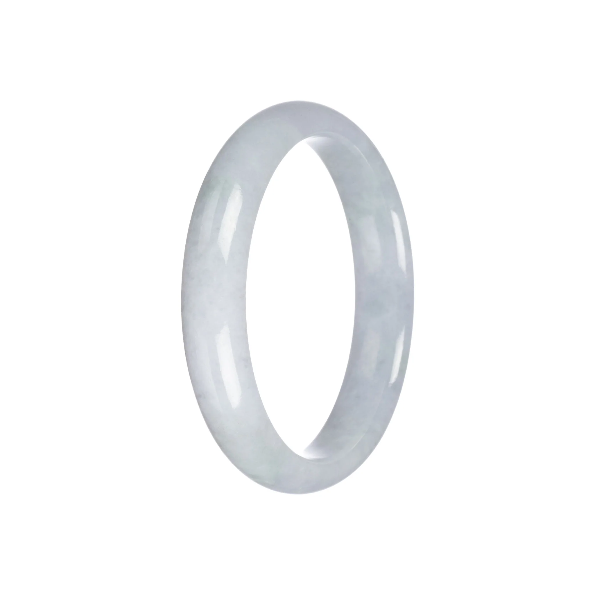Real Grade A Greyish Lavender Jadeite Jade Bracelet - 56mm Half Moon - Image 4