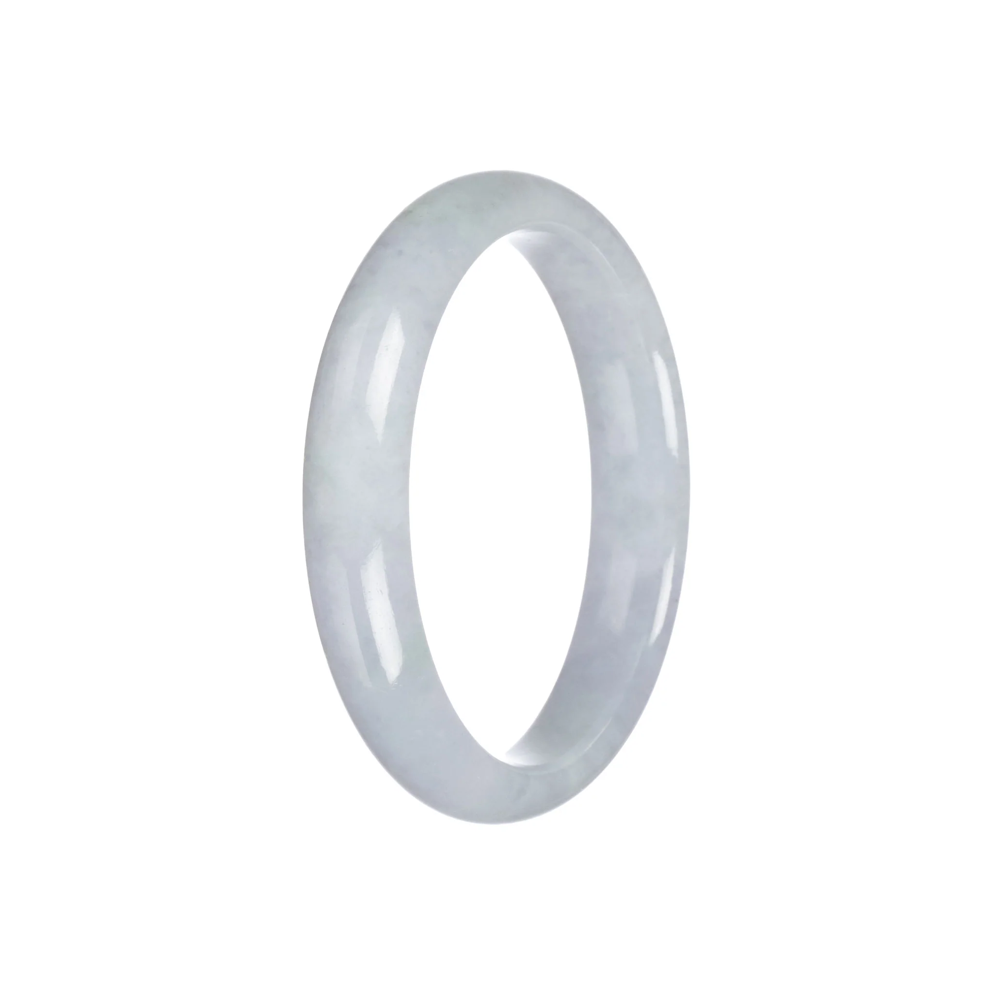 Real Grade A Greyish Lavender Jadeite Jade Bracelet - 56mm Half Moon - Image 5