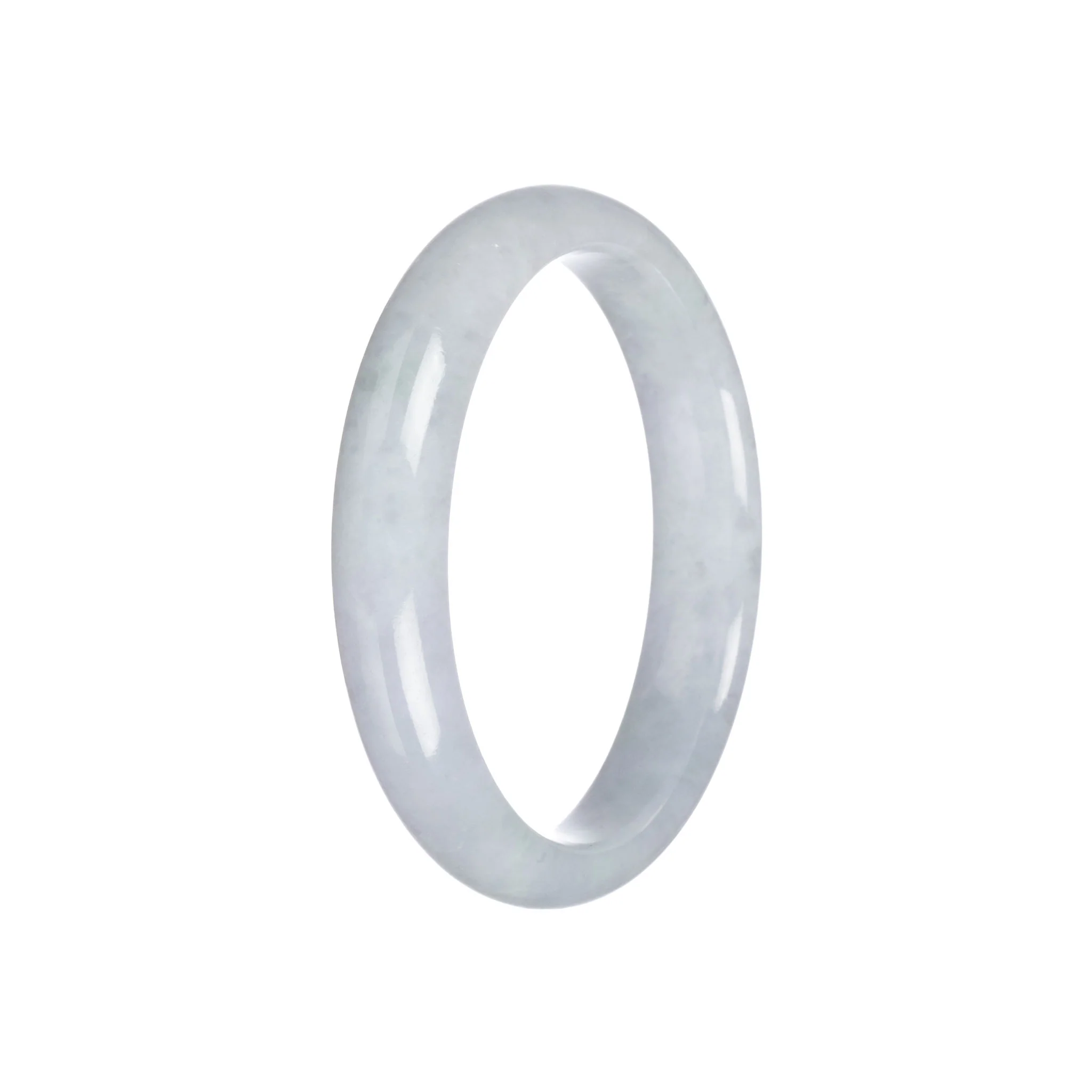 Real Grade A Greyish Lavender Jadeite Jade Bracelet - 56mm Half Moon - Image 6
