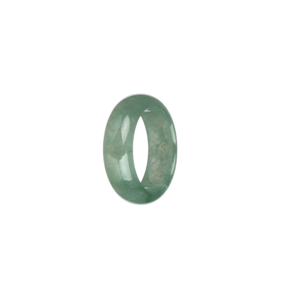 Genuine Light Green with Apple Green Patterns Jadeite Jade Band - US 8.5 - Image 2