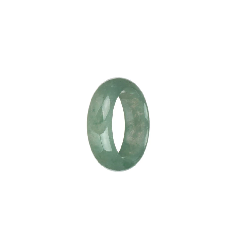 Genuine Light Green with Apple Green Patterns Jadeite Jade Band - US 8.5 - Image 3