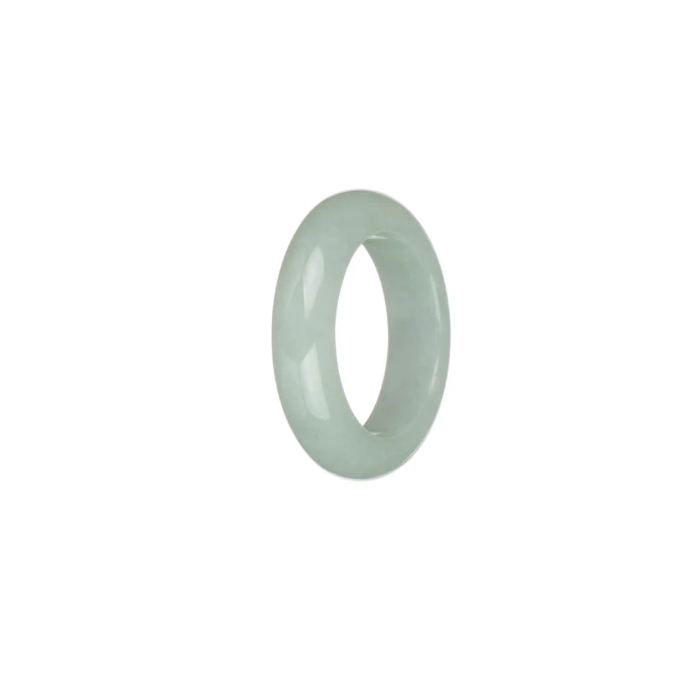 Authentic Light Grey Jadeite Jade Ring  - US 9.25