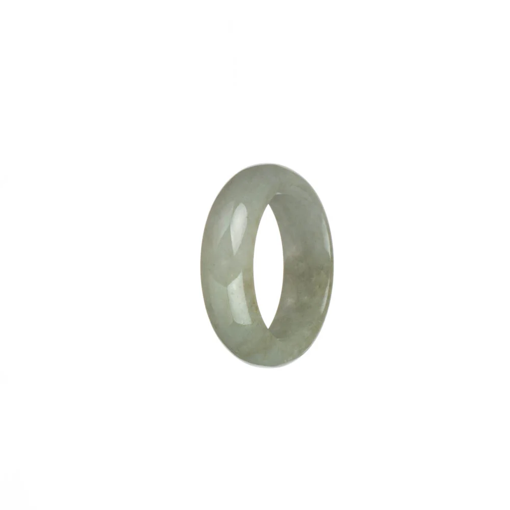 Real Light Grey Burma Jade Ring  - US 9.5 - Image 2