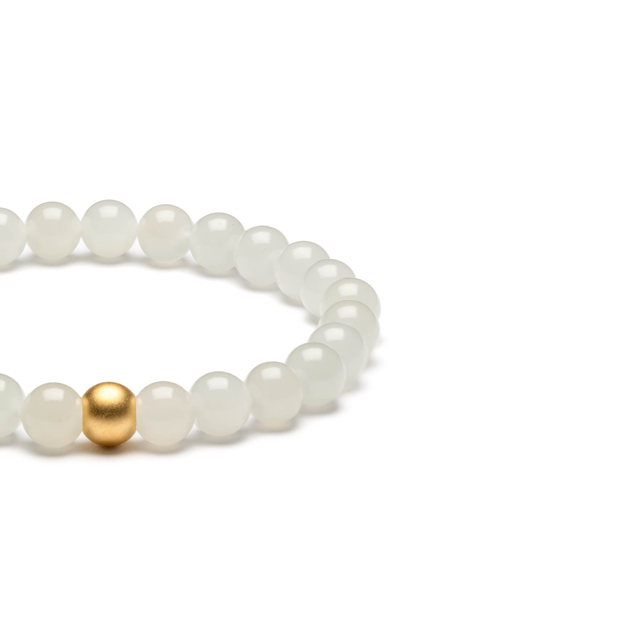 Moonlit Aura Flow Bracelet with Mutton Fat Jade - Image 2