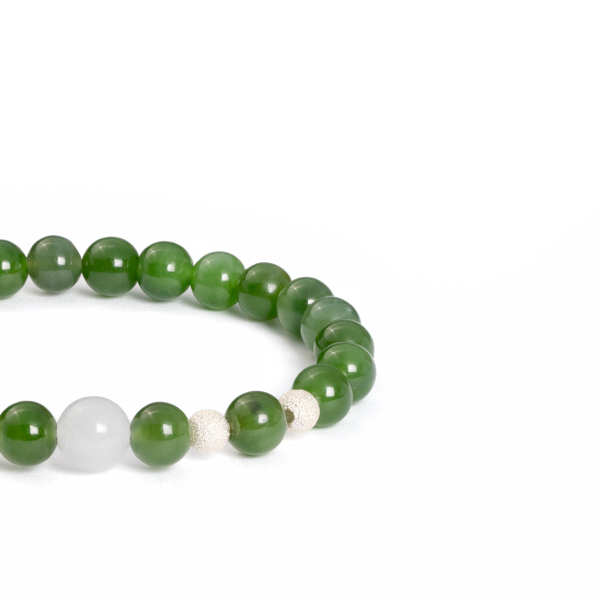 Mystic Serenity Jade Bracelet with Sterling Silver - Image 2