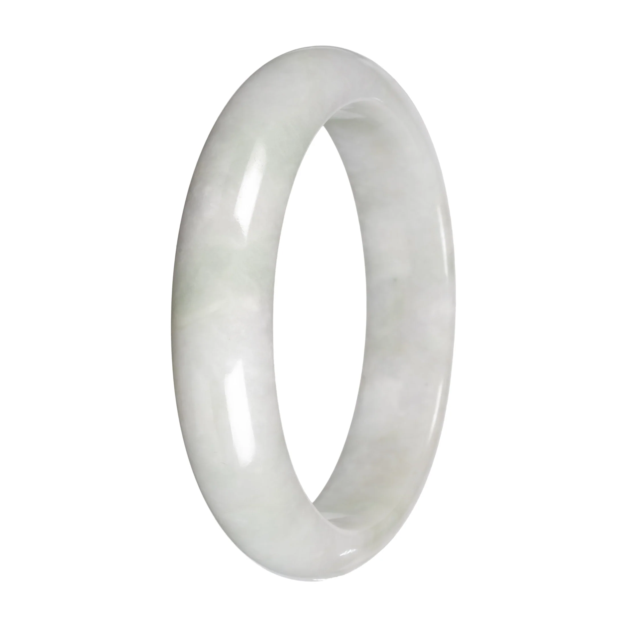 Natural Burmese Jadeite Bangle Bracelet – 'Misty Hills' (55mm–63mm) - Image 2
