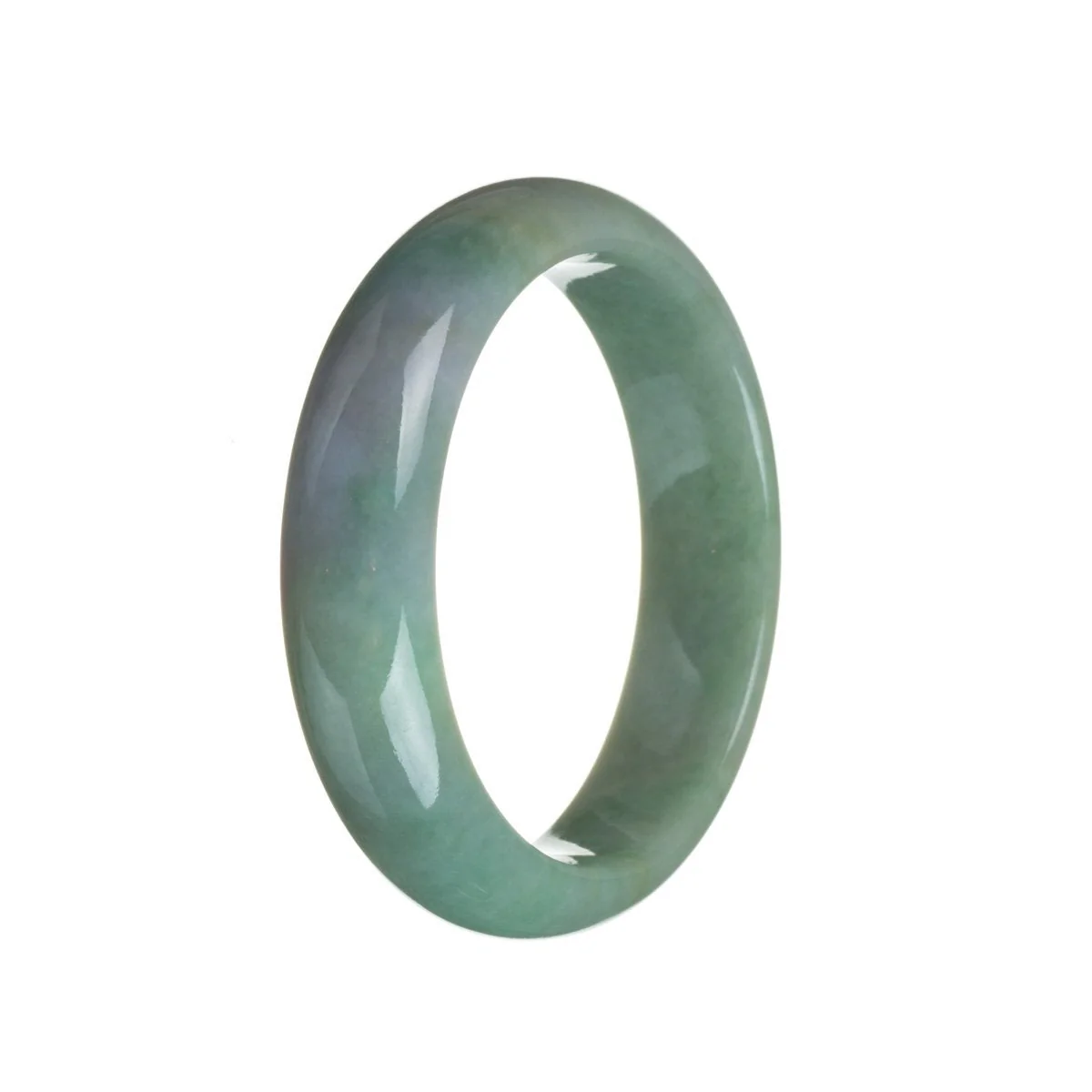 Authentic Grade A Green Jadeite Bracelet - 59mm Semi Round