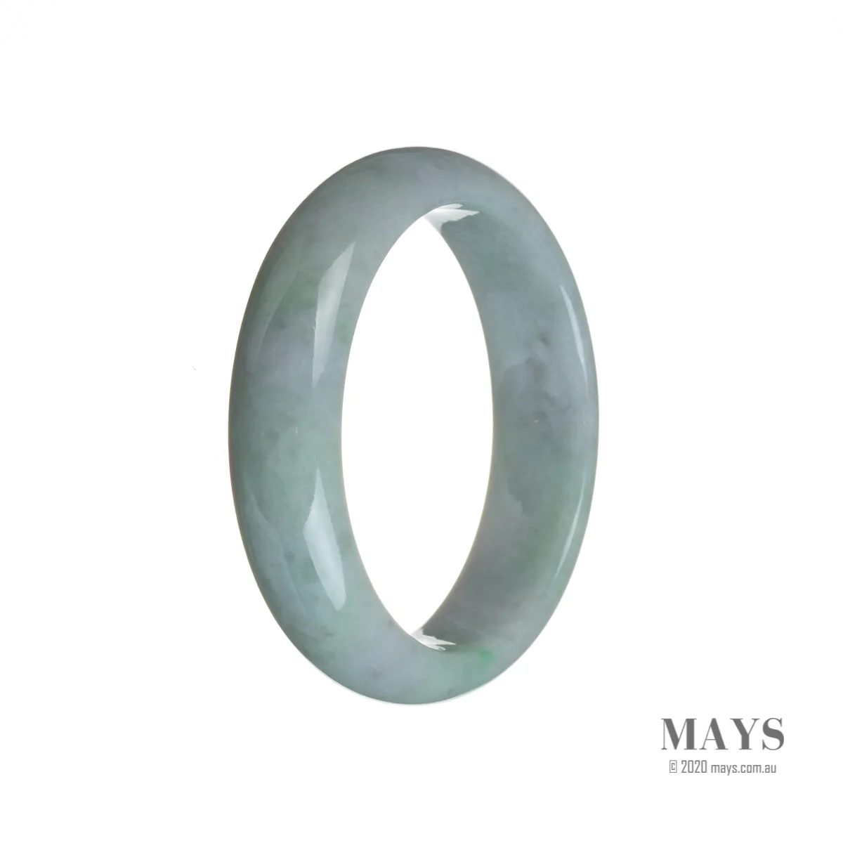Genuine Type A Lavender Jadeite Jade Bangle - 56mm Semi Round - Image 3