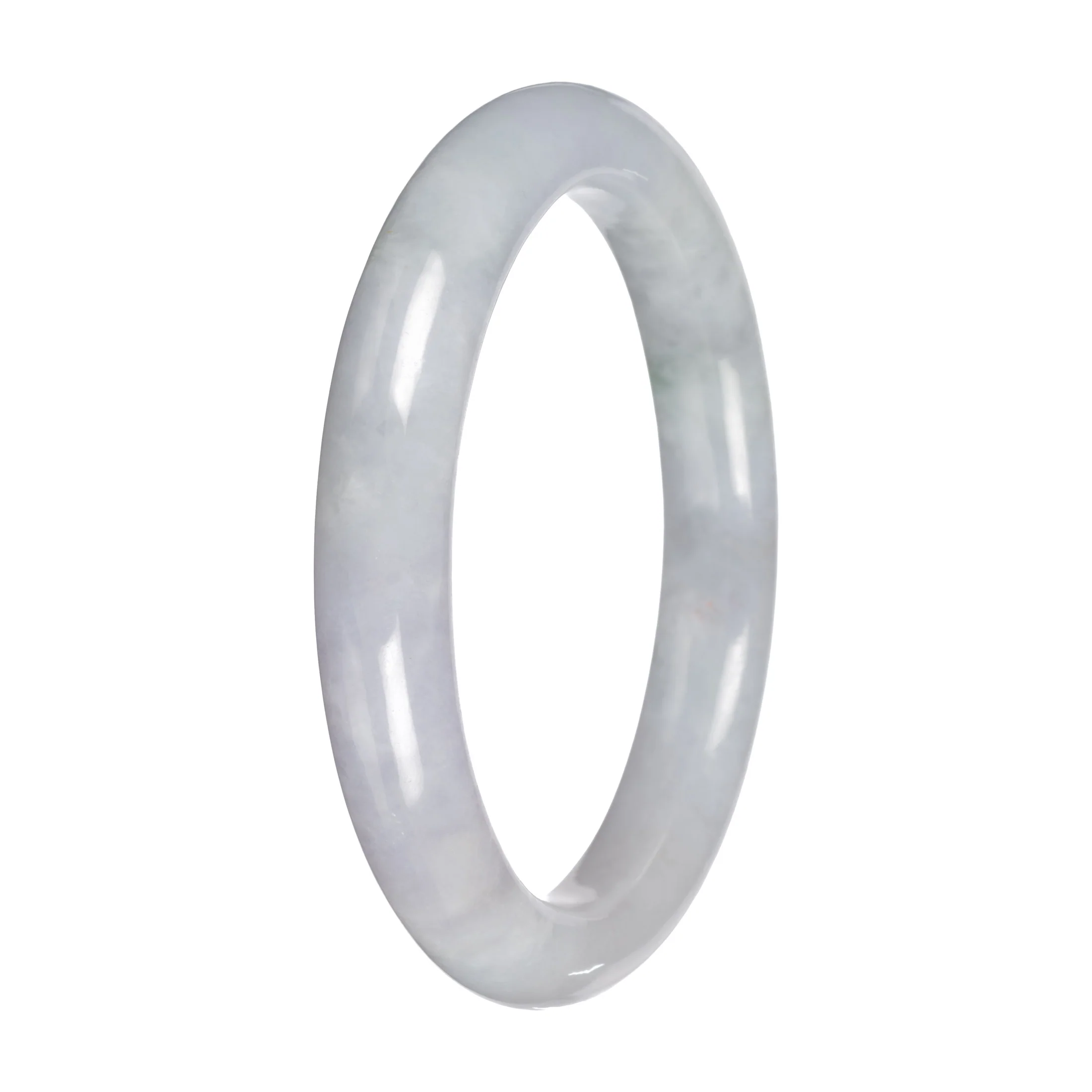 Natural Pale Lavender Traditional Jade Bangle - 57mm Petite Round - Image 2