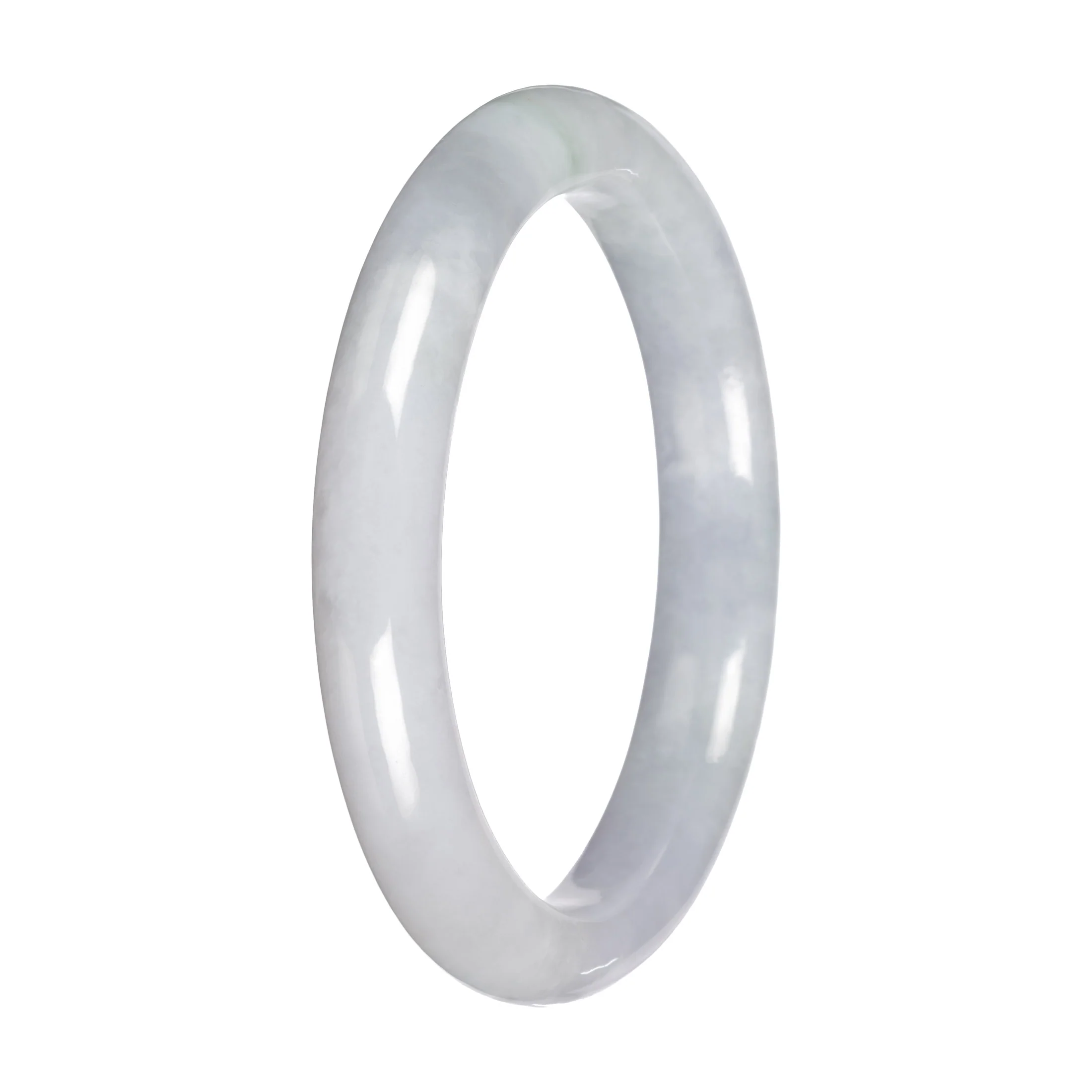 Natural Pale Lavender Traditional Jade Bangle - 57mm Petite Round - Image 4