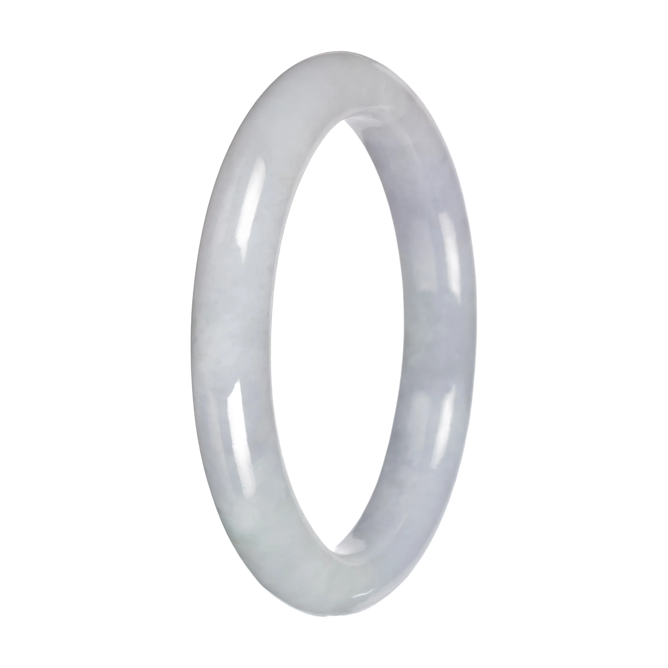 Natural Pale Lavender Traditional Jade Bangle - 57mm Petite Round - Image 5
