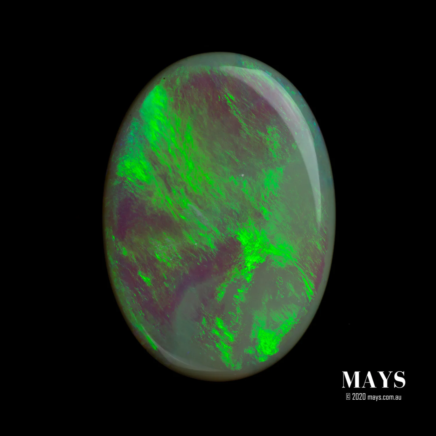 20.60ct Green Lighting Ridge Australian Solid Black Opal