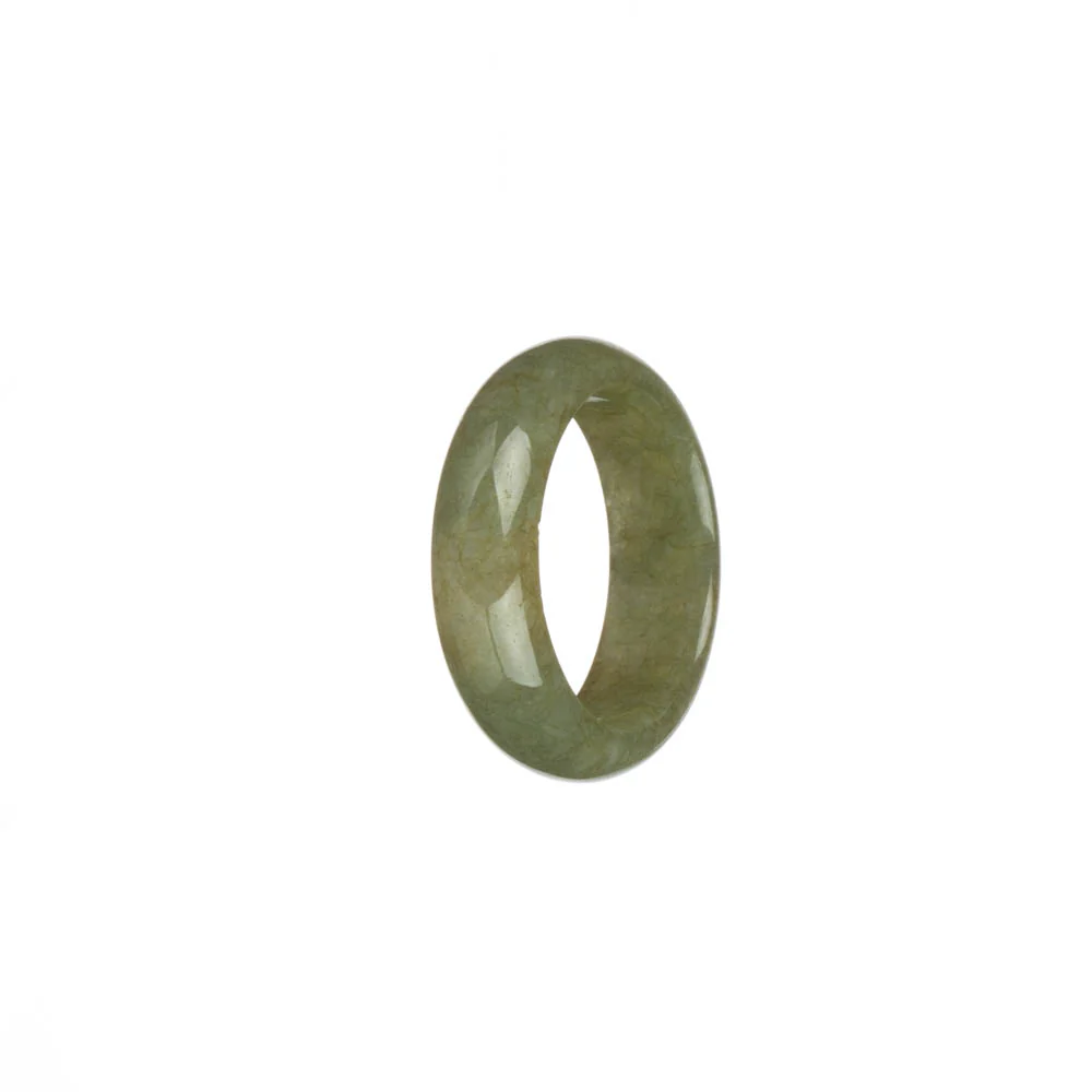 Real Olive Green Jade Ring - US 10