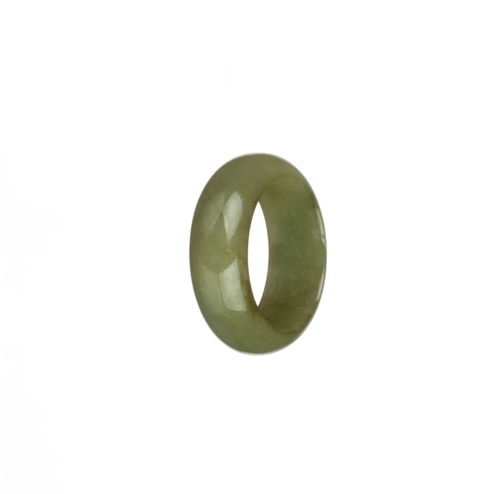 Genuine Olive Green Burmese Jade Ring - US 9.75 - Image 3