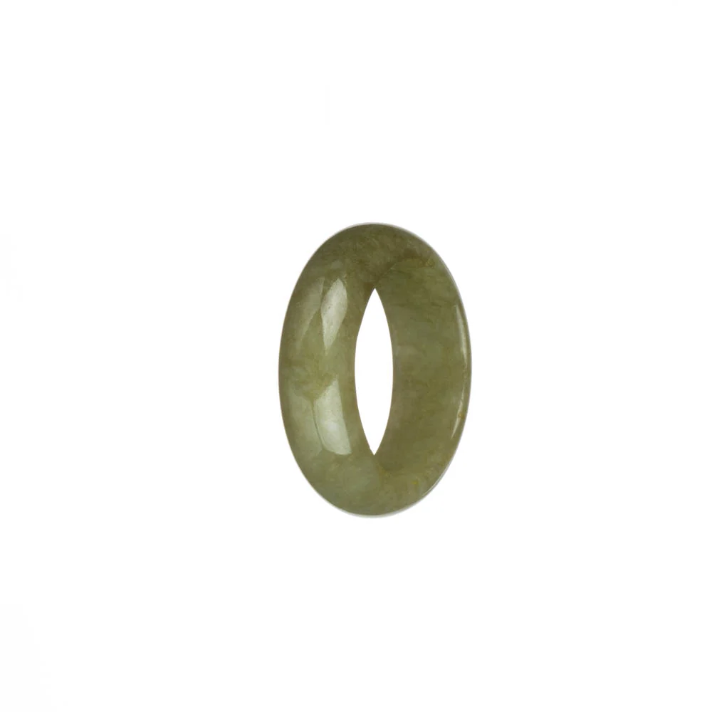 Genuine Olive Green Burma Jade Ring - US 9.75 - Image 3