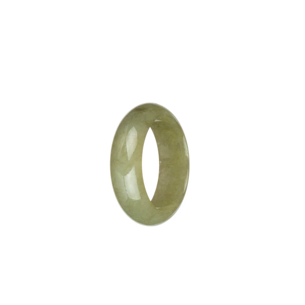 Real Olive Green Burmese Jade Ring - US 10 - Image 2